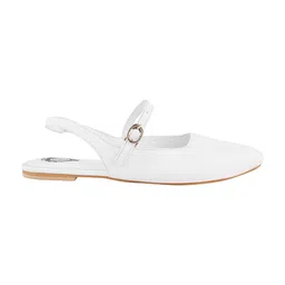 Shoetopia Solid Buckle Closure Sandals - White image 4
