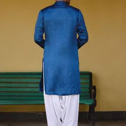 Ankit V Kapoor Kapurthala Floral Embroidered Thread Work Srtraight Kurta with Salwar image 3