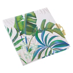 Goldbuch Secret Diary with Lock & Key 96 Pages Tropical White Art Print by Turnowsky with Gold or Silver Stamping - Multicolor image 4