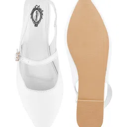 Shoetopia Solid Buckle Closure Sandals - White image 5