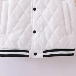 Mark & Mia Full Sleeves Bomber Jacket With Number Patch - White image 4