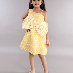 Pink Chick Polka Dot Print One Shoulder A-Line Dress-picture-37