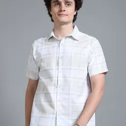 Moda Rapido White Checked Oversized Casual Shirt-image-65