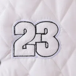 Mark & Mia Full Sleeves Bomber Jacket With Number Patch - White image 5