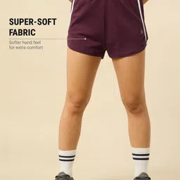 cult Color Block Women Purple Sports Shorts image 3