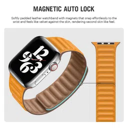 DailyObjects Mustard Yellow Textured Leather 44 MM Watch Straps image 4