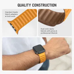 DailyObjects Mustard Yellow Textured Leather 44 MM Watch Straps image 5