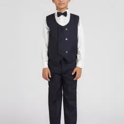 Kids Island Boys Navy Cotton Suit Set image 4