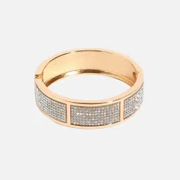 Sohi Embellished Cluster Band Silver & Golden Bracelet for Women & Girls image 4