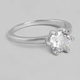 Zavya 925 Silver Eternal Unity Rhodium-Plated Adjustable Ring for Unisex image 4