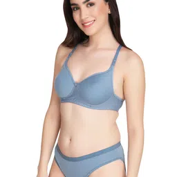 Liigne Women Pack Of 3 Women Everyday Padded Bra Pure Cotton Lingerie Set image 4