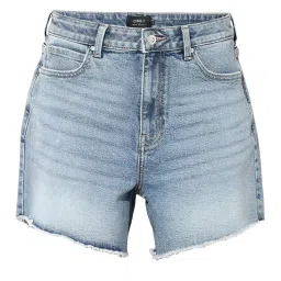 Only Blue Cotton Regular Fit Shorts image 4