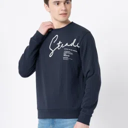 Red Tape Navy Blue Regular Fit Graphic Sweatshirt image 4