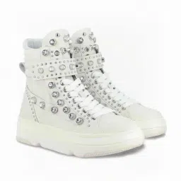 Saint G Women's Beyonce Ivory Ankle High Sneakers image 3