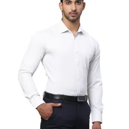 Park Avenue Beige Slim Fit Striped Shirt image 4