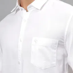 Cantabil White Cotton Regular fit Solid Shirts image 5