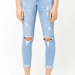 FOREVER 21 WOMEN LOW WAIST SKINNY FIT ANKLE LENGTH JEANS-picture-13