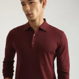 Gant Wine Red Wool Regular Fit Sweater image 3