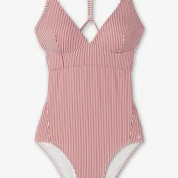 Olaian By Decathlon Bea Red & White Regular Fit Striped Swimwear image 4