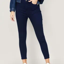Ginger by Lifestyle Navy Cotton Mid Rise Jeans-picture-16