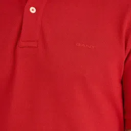 GANT Red Regular fit Solid Polo T-Shirt image 5