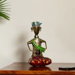ExclusiveLane 'Manjirawala Folk Artist' Multicolor Iron Decorative Piece - Set of 1-picture-20