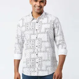 Pepe Jeans BLITZ SR White Regular Fit Printed Cotton Shirt-picture-18