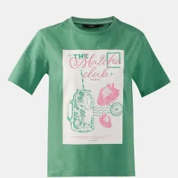 Vero Moda Green Cotton Regular Fit Printed T-Shirt image 4