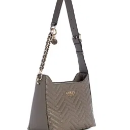 Guess Taupe Textured Anning Shoulder Bag image 4