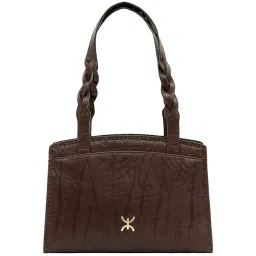 Hidesign SAHARA Brown Textured Medium Shoulder Handbag image 4