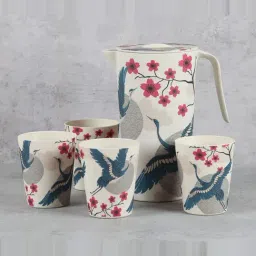 India Circus by Krsnaa Mehta White Bamboo Aerial Moments Jug with Tumbler (1500 ml)-picture-20