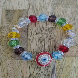 PUFFSMART Crystal Studded & Beaded Elasticated Bracelet image 5