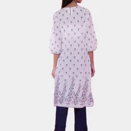 Biba White Printed Kurta image 2