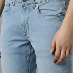 Louis Philippe Blue Cotton Slim Fit Jeans image 4