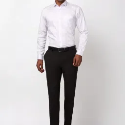 Peter England White Cotton Regular Fit Printed Shirt image 4