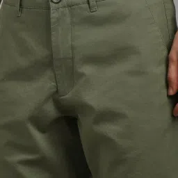 Louis Philippe Green Cotton Slim Fit Shorts image 4