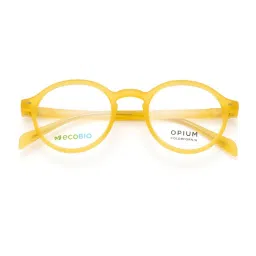 Opium Lightweight Stylish Yellow Round Unisex Optical Frames image 4