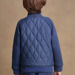 One Friday Kids Blue Quilted Regular Fit Jacket image 2
