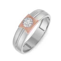 EMORI White Gold Charming Solitaire Lab Grown Diamond Band for Men-image-74