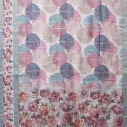 Unnati Silks Multicolored Silk Embroidered Saree With Unstitched Blouse image 4