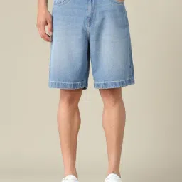 U.S. Polo Assn. Denim Co. Powder Blue Cotton Regular Fit Denim Shorts-picture-23