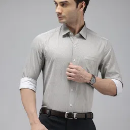 Arrow Pure Cotton Manhattan Slim Fit Geometric Printed Formal Shirt-image-12