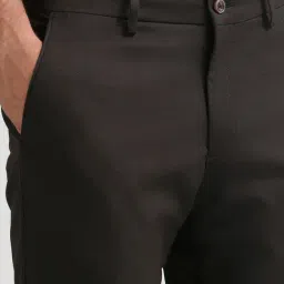 Arrow New York Brown Slim Fit Self Pattern Trousers image 5