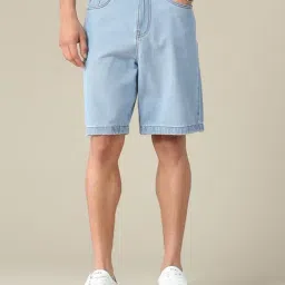 U.S. Polo Assn. Denim Co. Light Blue Cotton Regular Fit Denim Shorts-picture-34