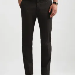 Arrow New York Brown Slim Fit Self Pattern Trousers image 4
