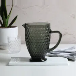 India Circus by Krsnaa Mehta Grey Glass Marengo Embossed Jug (1288 ml)-picture-21