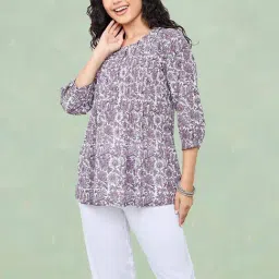 Styli Purple Cotton Printed Tunic-picture-28