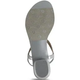Mochi Women Silver T-Strap Sandals image 4