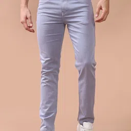 V-Mart Men Solid Slim Fit Cotton Mid-Rise Light Fade Jeans-picture-24