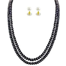 Sri Jagdamba Pearls Golden Necklace & Earring Set-picture-3